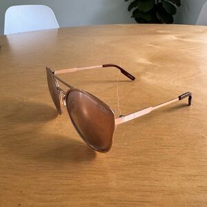 Quay Rose Gold Aviator Sunglasses
